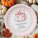 Search for pink gingham plates Baby shower