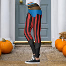 Search for red striped leggings Black and red