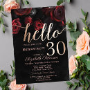Search for red rose birthday invitations Black