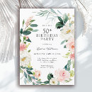 Search for rose 50th birthday invitations Pink