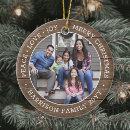 Search for rustic christmas tree decorations Family name and year