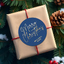 Search for blue christmas stickers Elegant script