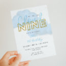Search for nine birthday invitations Blue
