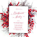 Search for red and white christmas invitations Simple minimalist