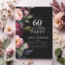 Search for burgundy floral birthday invitations Adult birthday party