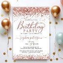 Search for rose gold and white birthday invitations Blush pink