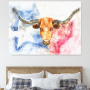 Search for texas longhorn art Watercolor