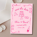 Search for hot pink save the dates Hand drawn