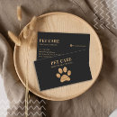 Search for golden business cards Pet care