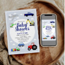 Search for transportation baby shower invitations Blue