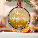 Search for golden christmas tree decorations Snow