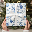 Search for chinoiserie christmas wrapping paper Blue and white
