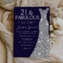 Search for navy blue silver birthday invitations Dress