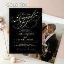 Search for gold foil engagement party invitations Calligraphy