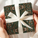 Search for folk art christmas wrapping paper Green