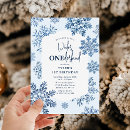 Search for snow white birthday invitations Blue and white