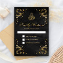 Search for black and gold rsvp cards Script calligraphy