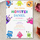 Search for little monster birthday invitations Modern