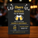 Search for funny beer birthday invitations Cheers to 30 years