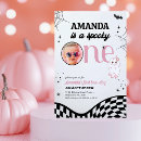 Search for the spooky one birthday invitations Baby girl