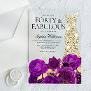 Search for purple gold 40th birthday invitations Flowers