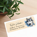 Search for husky return address labels Watercolor