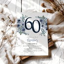 Search for blue 60th birthday invitations Adult birthday party