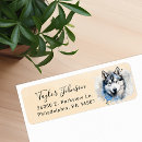 Search for husky return address labels Watercolor
