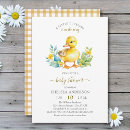 Search for a little duckling is on the way baby shower invitations Watercolor