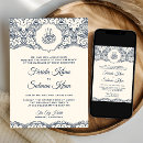 Search for navy blue cream wedding invitations Elegant