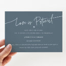 Search for love is patient wedding invitations Change the date