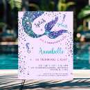 Search for purple mermaid birthday invitations For kids