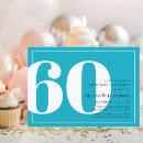 Search for turquoise 60th birthday invitations Elegant