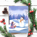 Search for snowman painting postcards Watercolor