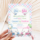 Search for golf gender reveal invitations Pink