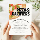 Search for pizza baby shower invitations Hand drawn