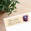 Search for black labrador retriever return address labels Watercolor