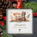 Search for woodland animal christmas tree decorations Baby's first christmas