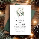 Search for evergreen and red berries invitations Winter