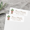 Search for red bow return address labels Calligraphy
