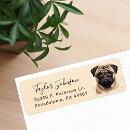 Search for pugs return address labels Watercolor