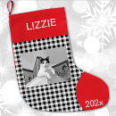 Search for black and white cat christmas stockings Red