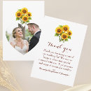 Search for sunflower wedding thank you cards Budget