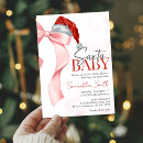 Search for santa baby shower invitations Pink