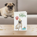 Search for pug dog birthday cards Watercolor
