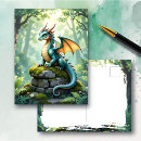 Search for fantasy blue magic postcards Dragon