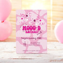 Search for barn 1st birthday invitations Pink