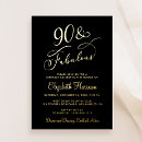 Search for classic 90th birthday invitations Black
