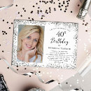 Search for silver 40th birthday invitations Typography