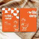 Search for orange 1st birthday invitations Wild one
